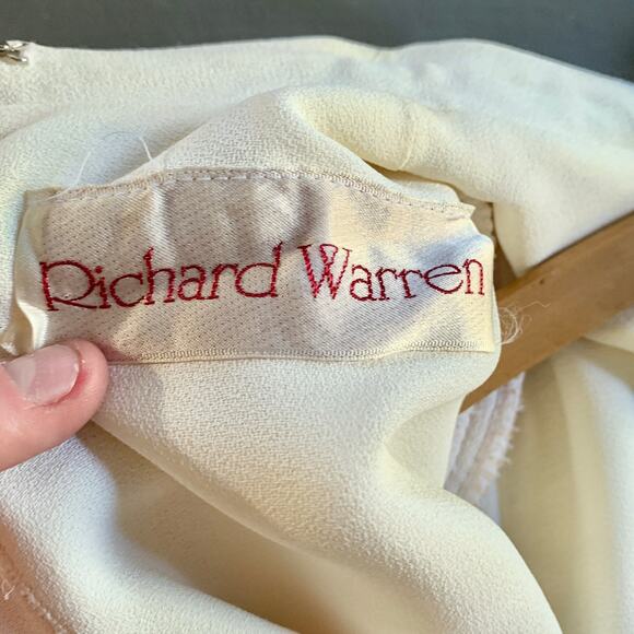 Vintage 1960s Richard Warren Wine Cocktail Dress Peter Pan Collar Size 6 - Picture 9 of 11